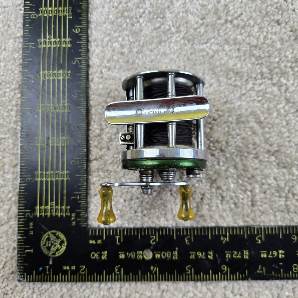 Shakespeare Marhoff 1964 Baitcasting Reel Silver Green Model GE Vintage USA - Picture 6 of 6